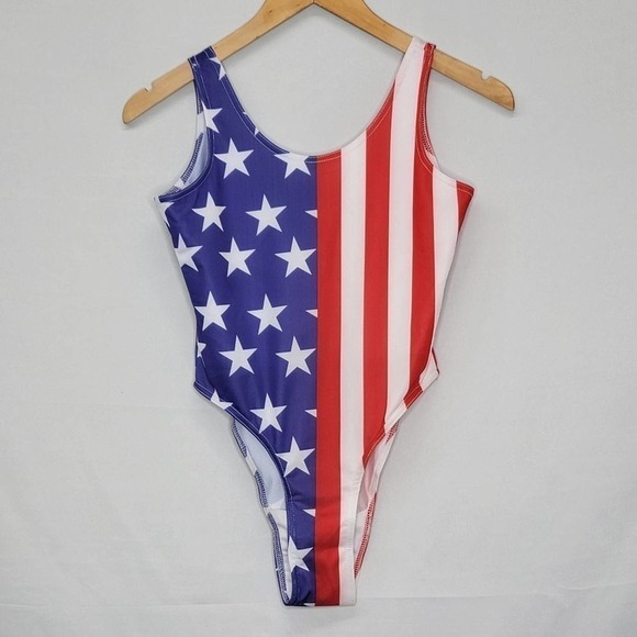 UGET American Flag Graphic Design Print One Piece - Picture 4 of 10